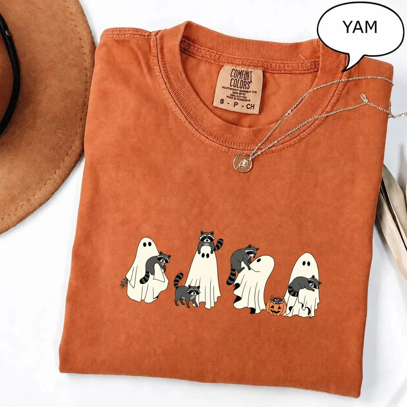 Ghost Raccoon Halloween Shirt, Cute Spooky Ghost Tee, Raccoon Lover Shirt, Fall Comfort Colors Shirt, Funny Halloween Graphic Tee