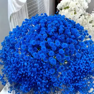 50 Bunches Artificial Blue Gypsophila Bouquet, Artificial Flowers, Artificial Flower Decorations | Real Touch Plastic Baby's Breath for Wedding Engagement | Bulk Floral Supply for Event Planners | US Indoor Outdoor Porch Decor Ready