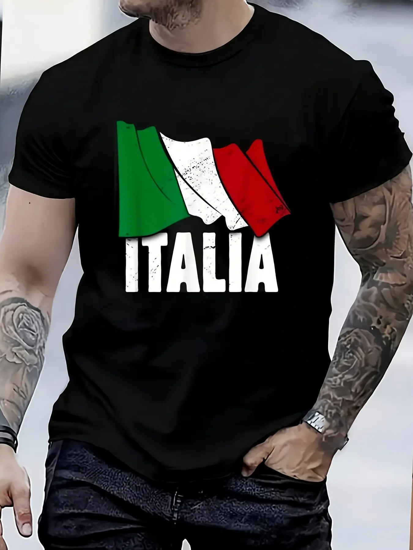 Italy Italian National Flag T-Shirt| Women'S Men'S Graphic Tee, Casual Tops, Fashion Short Sleeve, Breathable, Sweat-Wicking, Soft, Crew Neck, Regular Fit, All-Season, Vintage Style, Geometric-Pattern, Perfect For Daily Commutes, Home Lounge