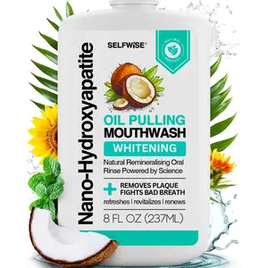 Nano-Hydroxyapatite - Coconut Oil Pulling Mouthwash - Natural & Organic 8oz, Made in USA