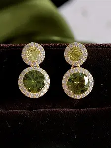 1 Pair of Elegant Temperament, Light Luxury, Retro, High-sensitivity, Geometric Simplicity, Inlaid with Synthetic Zircon, Women's Daily Banquets, Dances, Weddings, Fashionable Earrings Stud Earring Jewelry