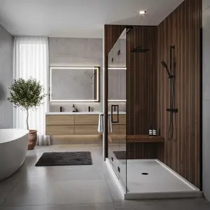 Acrylic Shower Pans-  Center Drain Single-Threshold - Acrylic and fiberglass - 60 X 32 X 5.5- Shower Base