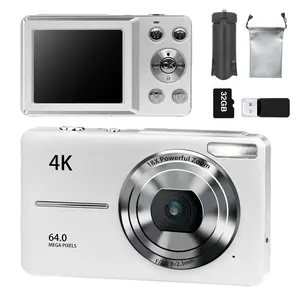 4K Digital Camera, 64mp Auto Focus Camera with 32GB Storage Card, Compact Camera, 18x Zoom & Image Stabilizer Features