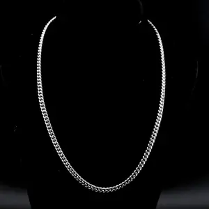 18k White Gold Cuban Link Chain 4mm - Men's Jewelry | Hip Hop Necklace | Iced Out Necklace | LIFETIME WARRANTY