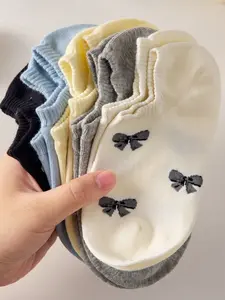 5 pairs of women's ankle socks, cute and trendy lace-up socks, suitable for all seasons
