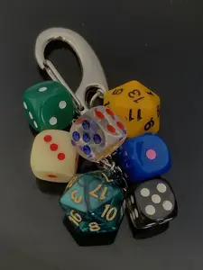 Y2K Alt Handmade DND Dice Keychain Vintage Bag Charm Grunge Streetwear Waist Accessory