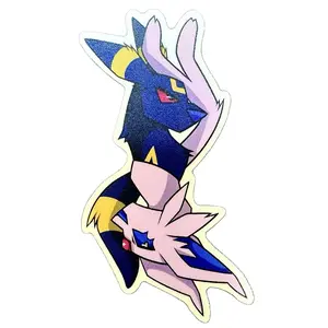 Shiny or Regular Umbreon Espeon Sticker Vinyl Durable High Quality Weatherproof Matte or Holographic Finish 2.5" Size
