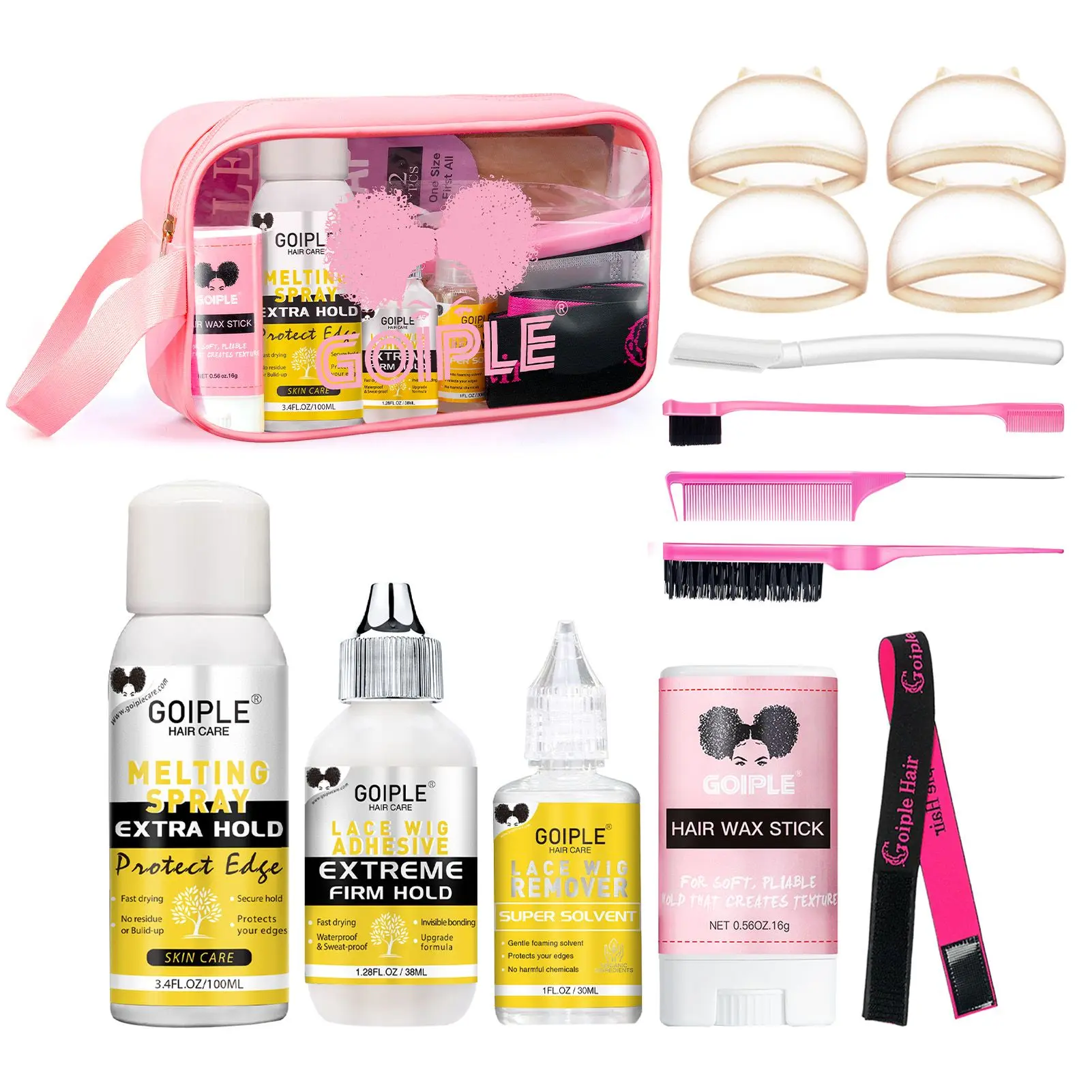 Lace Melting Spray Wig Lace Glue for Forehead-Lace Wigs, Extra Hold Front Glue Adhesive Hair Replacement Adhesive Tools