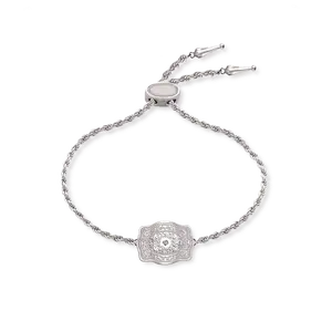 Ultra Mini Belt Buckle Bracelet (Amelia Rose) - Silver
