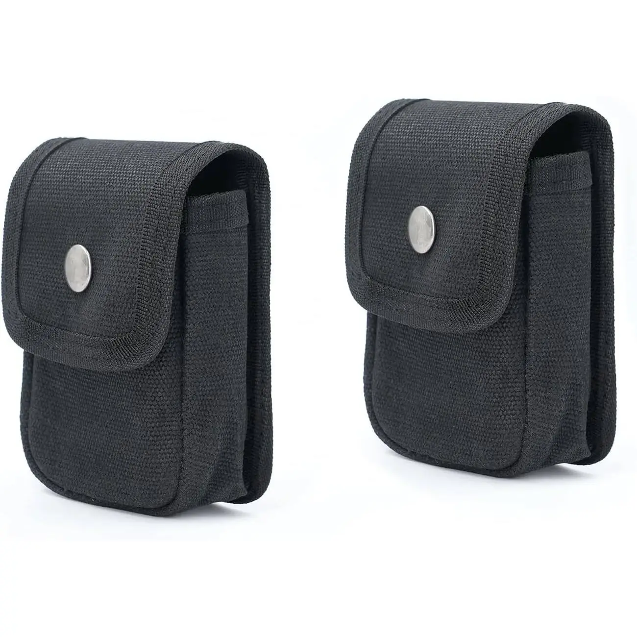 Tintirs 2 Pack EDC Belt Pouches for Men Women, Compact Holster Pouches Waist Bags with Belt Loop for Fishing, Hiking, Camping, Durable Snap Closure, Premium Waxed Canvas, Black Small