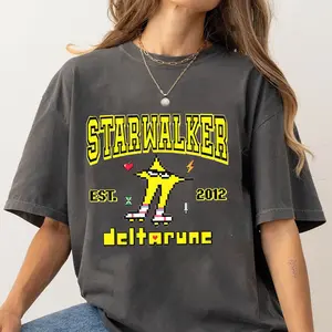 [ Youth & Adult ] Starwalker Deltarune Game T-Shirt, It’s TV Time Meme Sweatshirt, Kris, Tenna, Berdly, Ralsei, Starwalker Video Game Fan Shirt, Cloud Tee Movie Tee, Gift For Men & Women