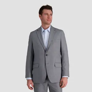 Haggar H26 Men's Big & Tall Tailored Fit Stretch Suit Jacket - Gray 48: Polyester Viscose Blend, Midweight Twill, 3 Pockets