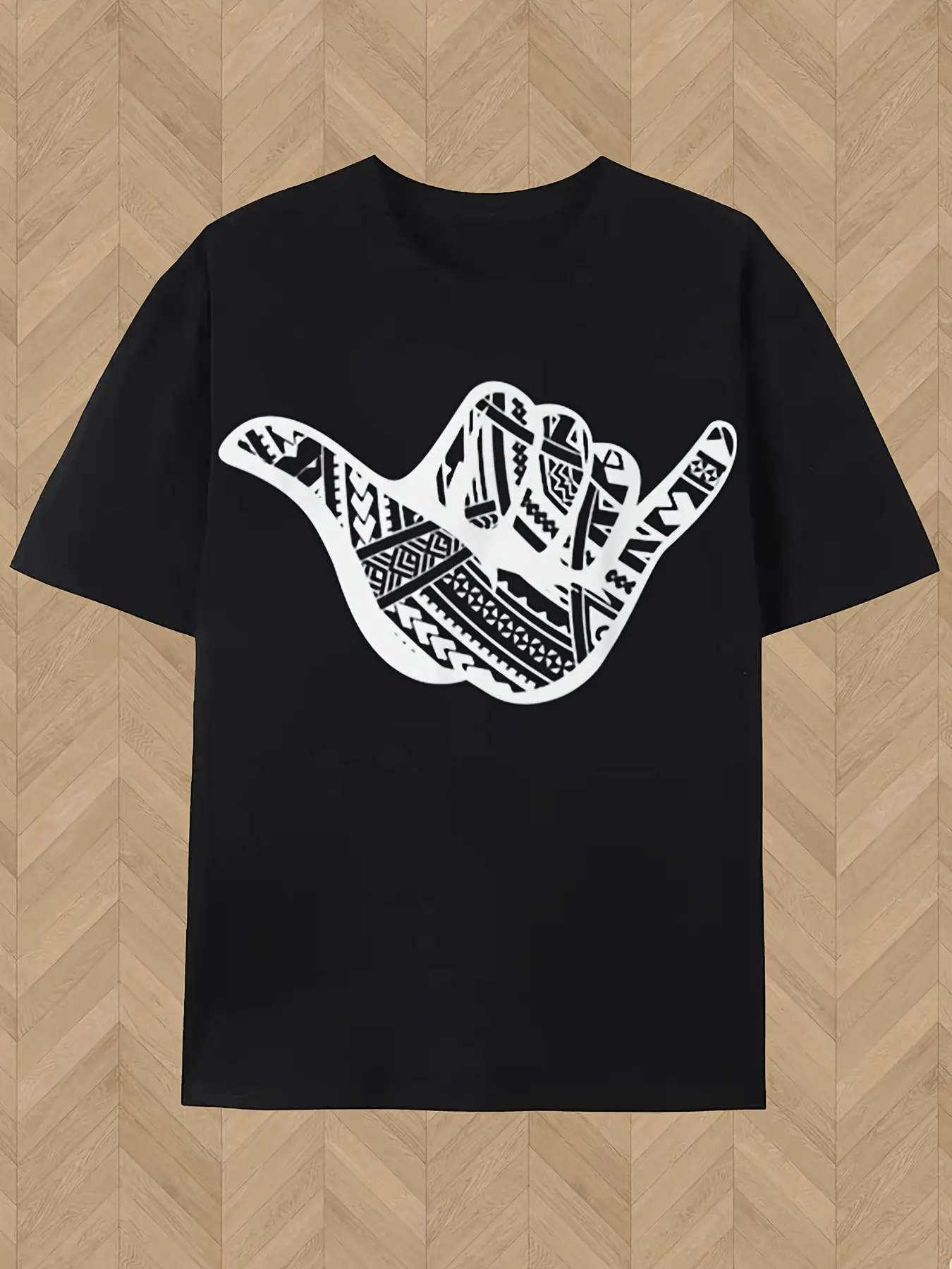 Polynesian Tattoo Shaka Tribal Print T-Shirt for B unisex soft cotton short sleeve t shirt, vintage graphic casual tee for men women teens, perfect birthday holiday gift for camping travel gym daily street  wear