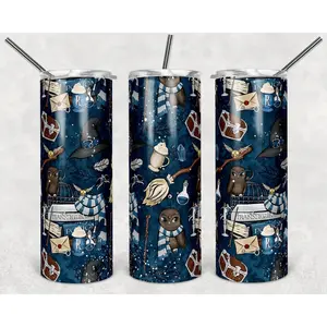 Harry Po|tter Ravenclaw Inspired Tumbler with Lid and Straw, 20oz skinny tumbler