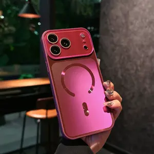 Suitable for IP 17 Pro Max, AG panoramic window, frosted magnetic phone case, flowing light design with magnetic attraction, anti-drop protective cover, compatible with IP16/15/14 Pro