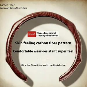 2026 New Model Carbon Fiber Steering Wheel Cover Sensitive response, anti-slip and breathable, ultra-thin design, suitable for all seasons, with a fashionable, modern and sporty style.