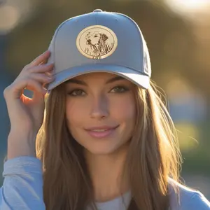 Custom Pet Portrait Leather Patch Hat | Personalized Pet Photo Hat | Perfect Gift