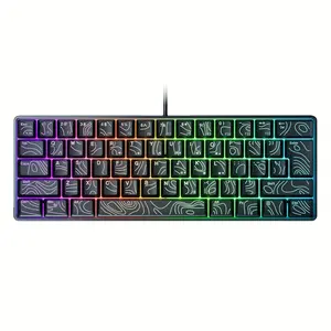 [RGB Keyboard] Wired 61 Keys RGB Keyboard - Small Keyboard for Laptop, Portable Keyboard Suitable for Gaming Keyboard & Keyboard Gaming