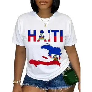 Cotton Unisex Happy Haitian Flag Day Cool Haiti Flag Map Haitian Pride T-Shirt graphic tees Say You Swear Grunge Album 67 Eat Sleep Goon Repeat 90s good Casual Short Sleeve Rifle Quick-Dry Moisture-Wicking Crew Vintage In Utero Print Anime