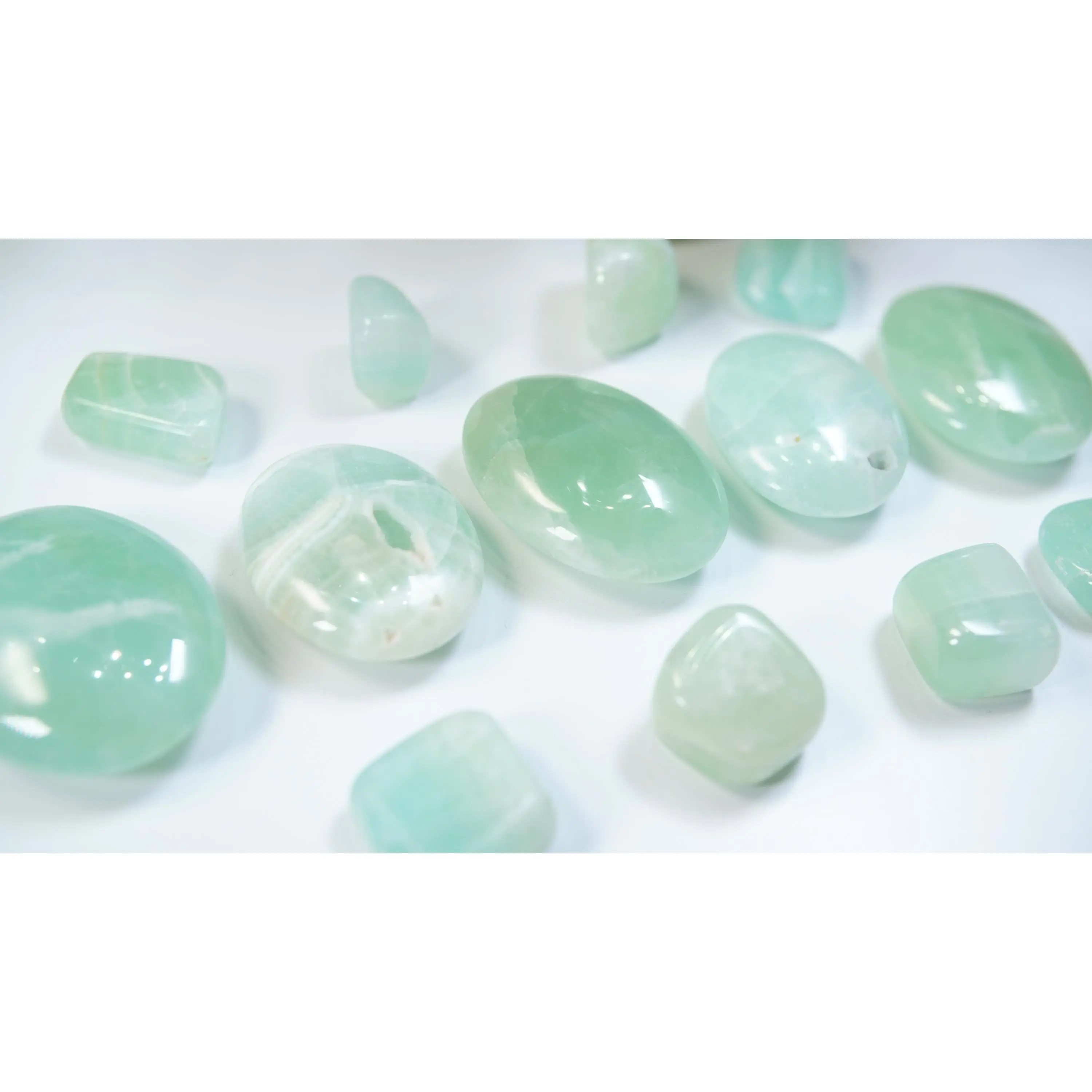 Pistachio Calcite Palms & Tumbles | Intuitively Selected | High Quality Quartz | Crystal Carving | US Seller