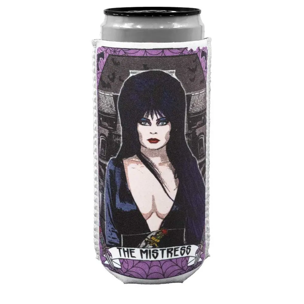 Elvira Tarot Mistress Familiar Slim Can Cooler Coozies