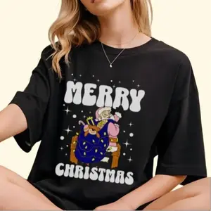 Unisex Christmas T-shirt in Vibrant Colors - Festive Joyful Shirt for Women - Tshirt, Summer Tshirt Summer Streetwear Casual Crewneck Round Neck Shortsleeve christmas sweatshirt