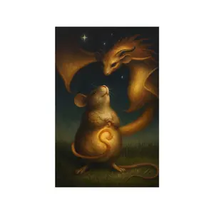 Mouse and Dragon Fantasy Poster | Matte Art Print