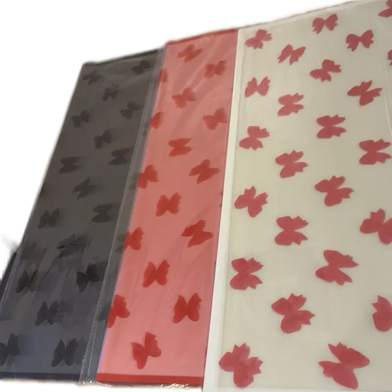 Korean Paper in Black and Red Colors with Bow Print for Creative Projects
