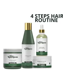 4 steps routine haircare
