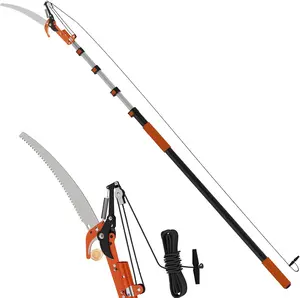 20FT Reach Tree Trimmer, Manual Pole Saw with 3-12FT Extension Pole, Tree Pruner Extendable for High Tree Branch Trimming Pruning Cutting