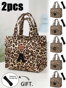 Insulated Lunch Bag, Fashionable and Design, Durable Polyester, Initial Letter Embroidery, Ideal for School and Outdoor Activities