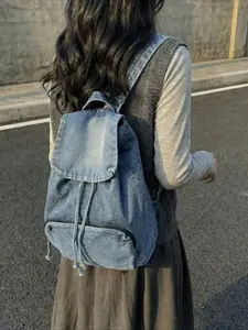 2026 Denim Backpack | Street Fashion Student Bag for Commuting / Travel / School Large Capacity Backpack