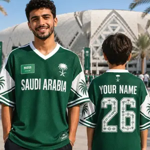 Saudi Arabia Soccer Custom Name Football Shirt Saudi Game Day Apparel Women Festival Clothing Trendy Blokette Aesthetic Tee