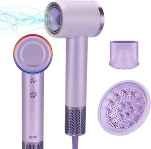 Professional Ionic Hair Dryer, 150000 RPM High-Speed Brushless Motor Negative Ionic Blow Dryer for Fast Drying, Low Noise Thermo Control Blow Dryer with Magnetic Diffuser and Nozzle
