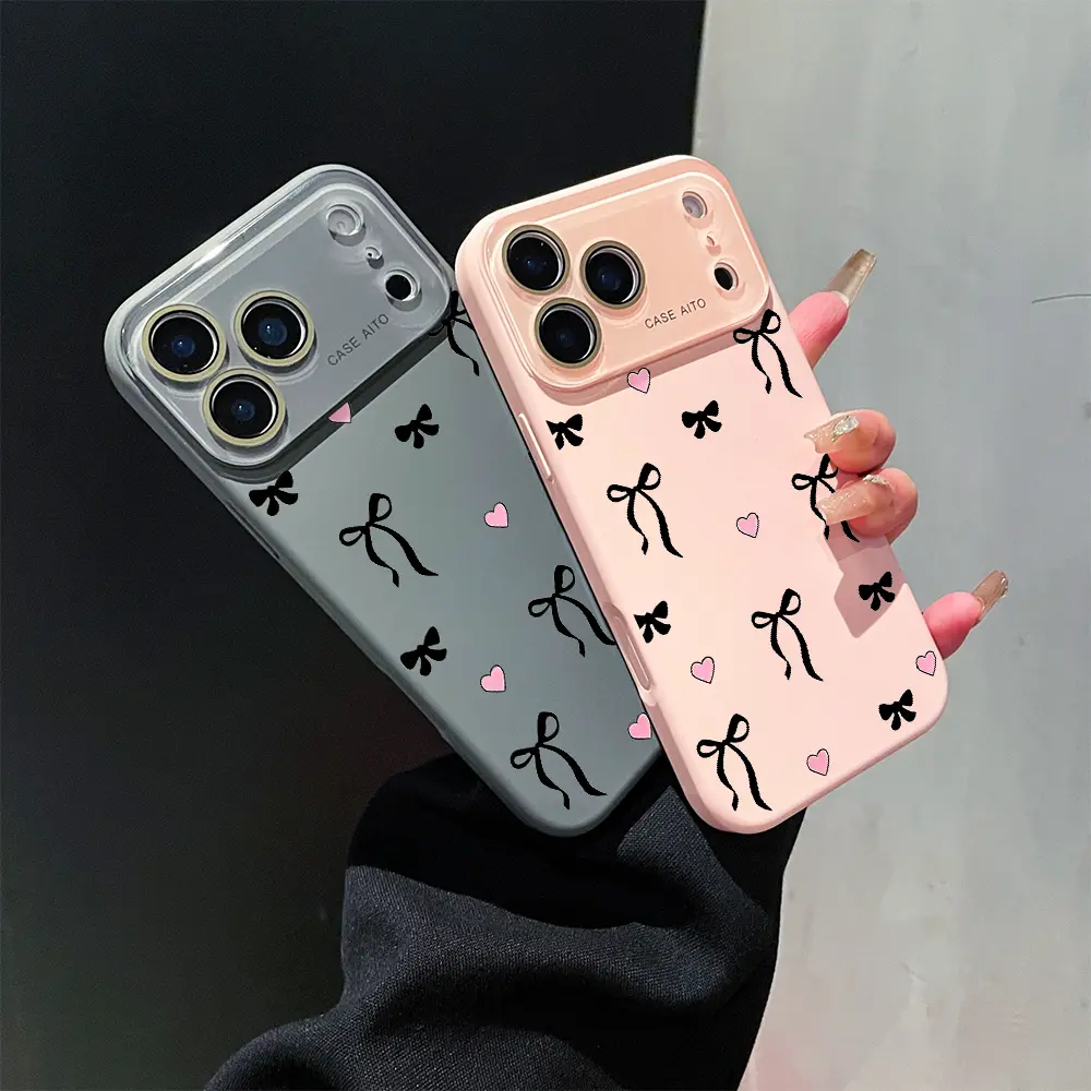 Cute Bow and Heart Pattern Phone Case, Kawaii Style, for compatible with iPhone 17/17pro/17promax/17Air/iphone16/16pro/16plus/16promax/15/15promax/15pro/11/12/13/14promax/12mini/13mini/11pro/11promax/12pro/12promax/13pro/13promax/14pro/14promax, Adorable,