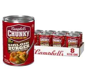 Soup, Sirloin Burger With Country Vegetable Beef Soup, 16.3 oz Can (Case of 8)