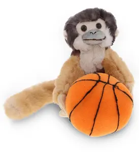 DOLLIBU Adorable Sports Theme Plush Basketball - Super Soft, Fluffy Filling Stuffed Toy for Squirrel Monkey Fans