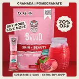 Salud 2-in-1 [Skin + Beauty] Drink Mix Packets, Collagen Peptides with Verisol, Hyaluronic Acid, Vitamin C, Biotin + Lustriva, Beauty Drink Packets, Hydration Sticks, Gluten Free, For Men & Women, (15 Servings)