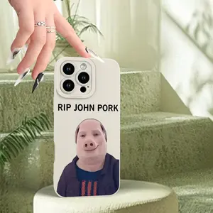 Creative And Fashionable "Pig Face Man" Tribute: RIP JOHN PORK Patterned Phone Case, Compatible with Iphone 15, 14, 13, 12, 11, XS, XR, X, 7, 19 Mini Plus Pro Max SE.