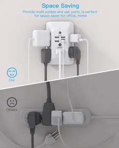 Outlet Extender with Night Light, HANYCONY Multi Plug Outlet, USB Wall Charger Surge Protector 4 USB Ports(1 USB C), Power Strip Electrical Outlet