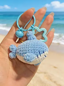 Handmade Crochet Shark Keychain, Multifunctional Accessory for Commuting, Travel, Parties, Car/home Keys, Valentine's Day Gift
