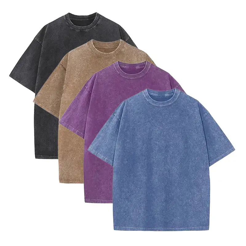 Vintage Washed Oversized T-Shirt Heavyweight Cotton Streetwear Acid Wash Blank Tee Men Women