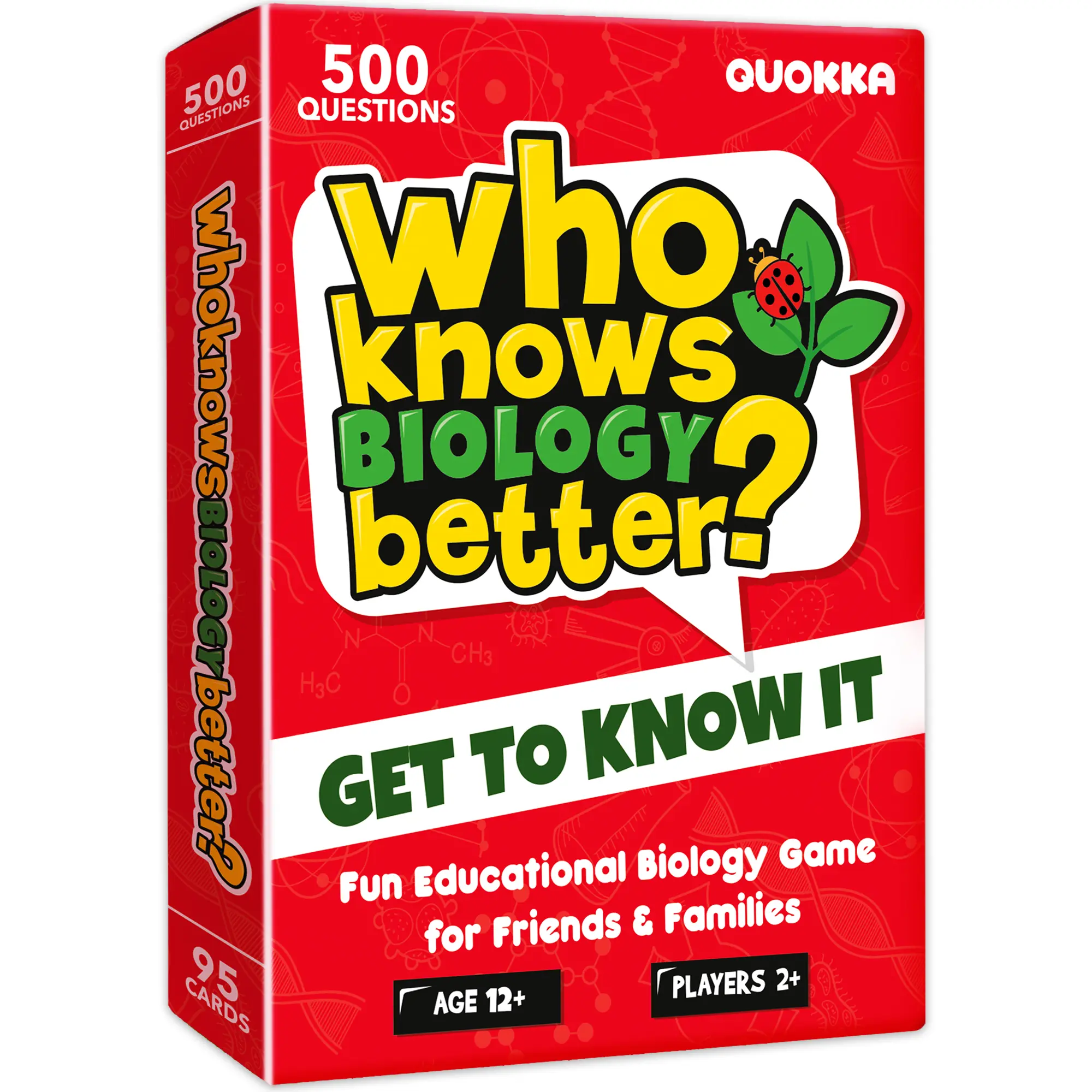 QUOKKA Biology Trivia Card Game - Science Learning Toy for Kids & Family, 95 Cards with 500+ Questions, 3.14x4.72 Inches, Easy-to-Follow Gameplay