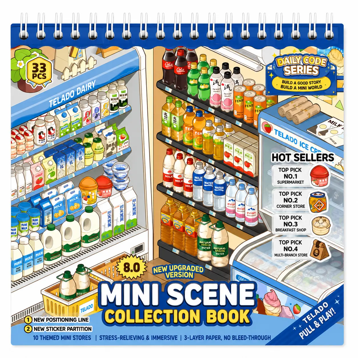 3D Miniature Scene Sticker Book |   DIY Layered Diorama Kit with Tweezers for Aesthetic Journaling & Stress Relief