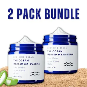 2-PACK: Natural Soothing Cream with Sea Moss & Oats - Eczema & Psoriasis Relief - Ocean Minerals - for Sensitive Skin - Hydrating Eczema Cream for Dry Skin Healthcare Therapeutic