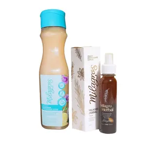 Milagros Duo Shampoo Anticaspa 450ml & Tonico Herbal Milagros 110ml - Hair Tonic, Antidandruff & Hair Loss Prevention Haircare Pack