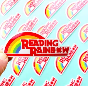 Reading Rainbow Sticker Eighties Vintage Logo Sticker for Book Lovers Book Club Book Sticker Book Decal