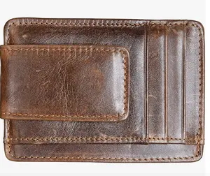 1 Piece Slim Minimalist Wallet for Men with RFID, Leather Front Pocket, and Money Clip