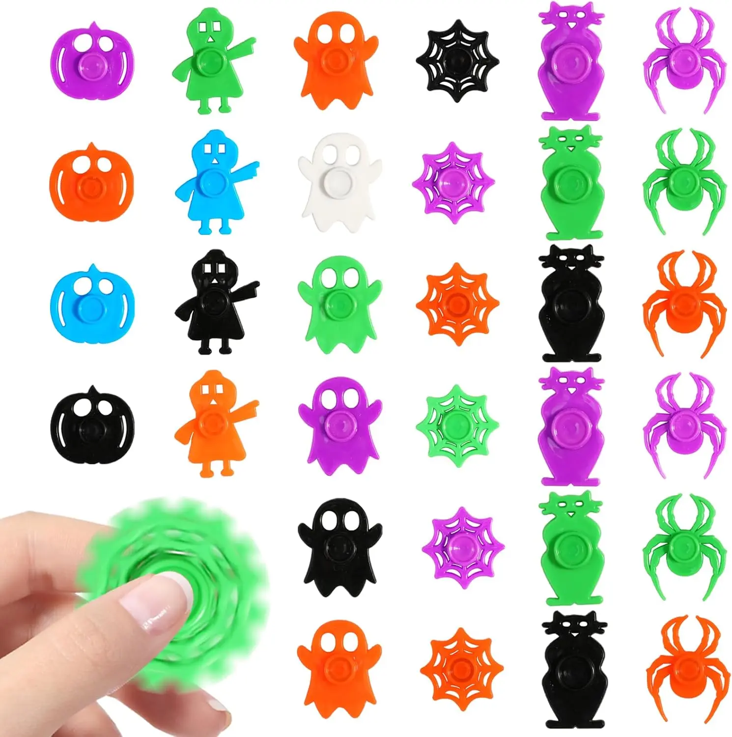 Halloween Gifts 36 Pcs Halloween Fidget Spinner Toys, Mini Finger Spinners Bulk Halloween Party Favors Bags Stuffers