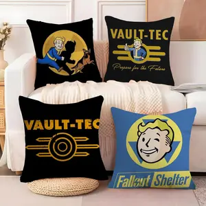 Funny S-Shelter F-FalloutS Pillow Case Soft short plush cushion cover with festive Christmas print breathable fabric and an invisible zipper adds warm cozy holiday vibes perfect for winter home décor